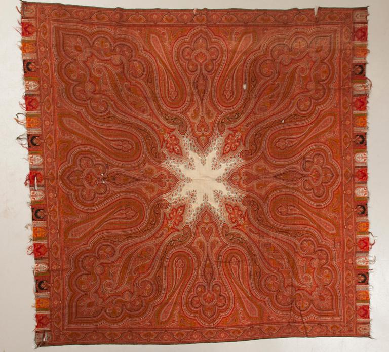 SJAL, PAISLEY. Sekelskiftet 18/1900. Ca 174x171 cm.