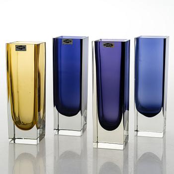 KAJ FRANCK, MALJAKOITA, 4 kpl, lasia. SIgneerattu Nuutajärvi Notsjö.