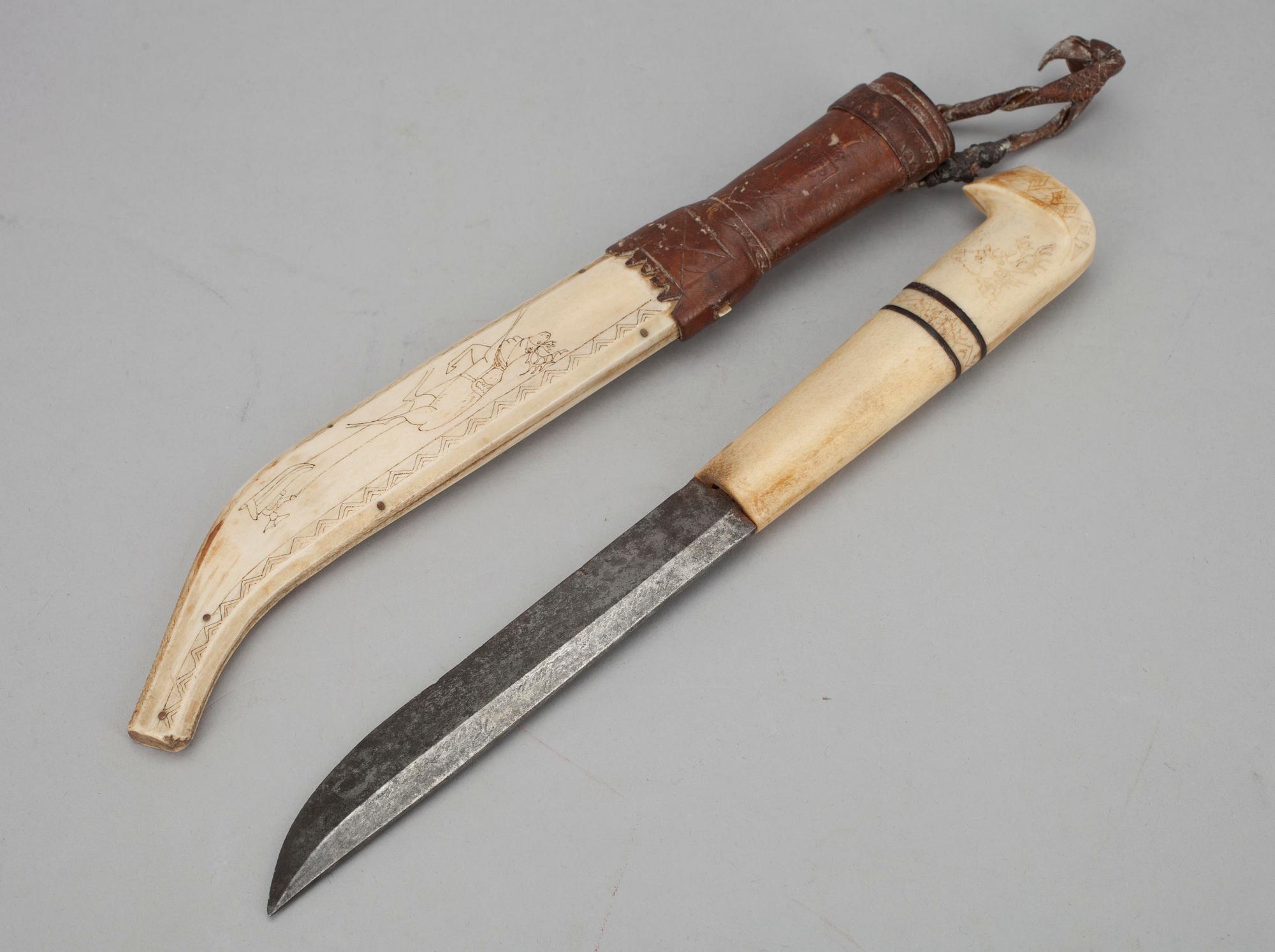 PUUKKO-KNIV, sign. Johannes Lauri, Rovaniemi. Ca 1930.