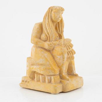 Bror Hjorth, skulptur, signerad, patinerad gips.