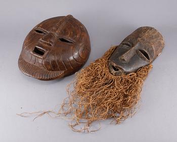 MASKER, 5 st, Afrika, 1900-tal.