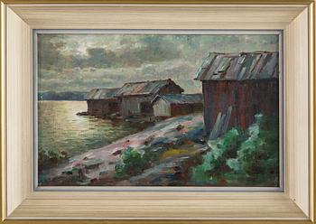 Ina Sjöström, Båthus vid stranden.
