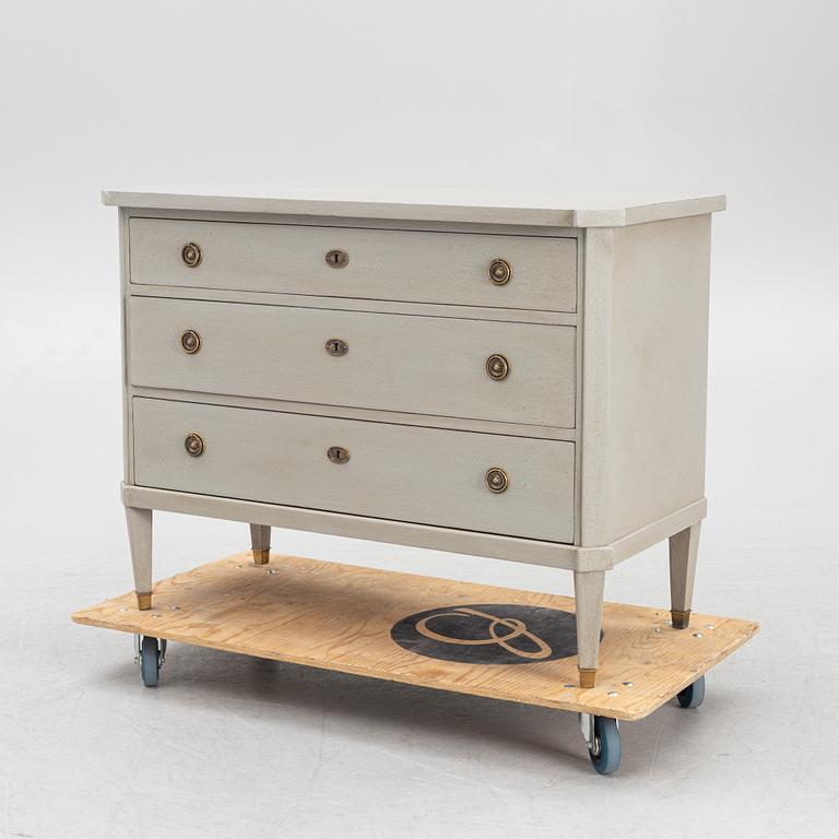 A Gustavian style chest of drawers, first half of the 20th century.