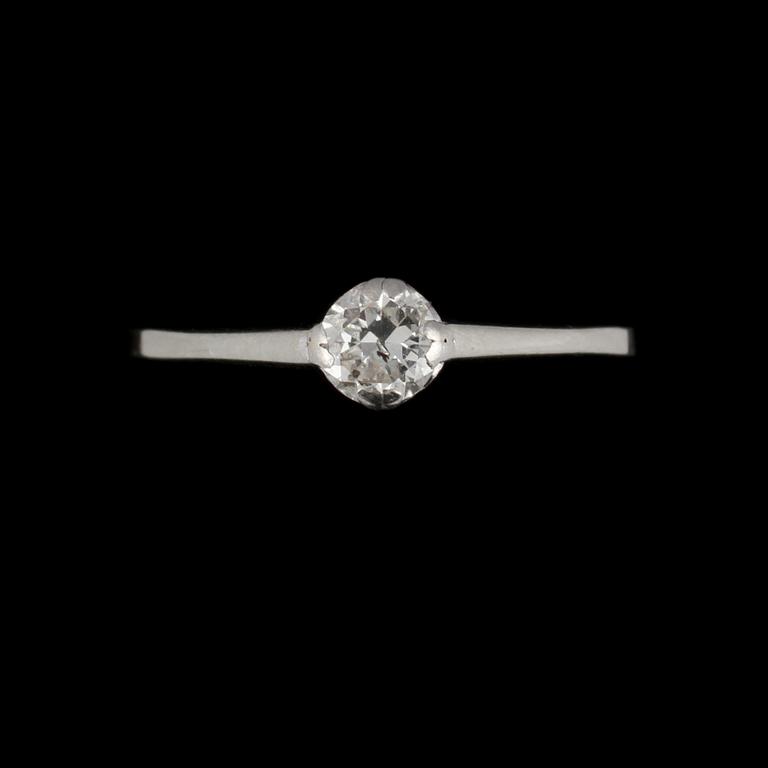 RING, 18k vitguld med briljantslipad diamant ca 0.20 ct, utländska stämplar. Vikt 1 g.