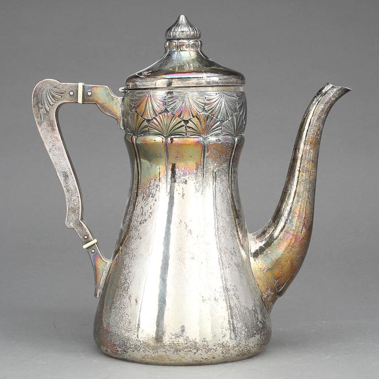 KAFFEKANNA, silver, jugend, Harry Sandelius, Lund, 1926. Vikt ca 850g.