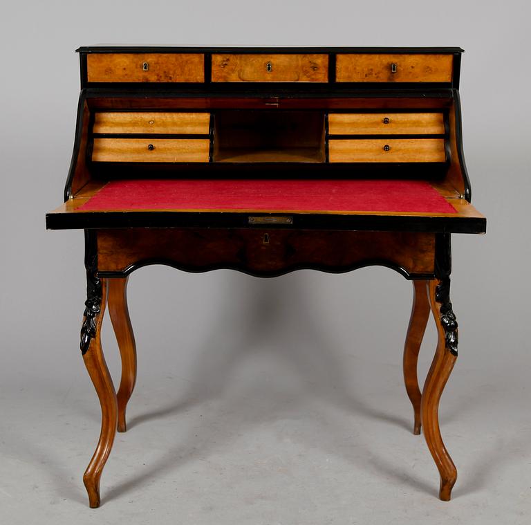 SEKRETÄR, rokokostil, sent 1800-tal.