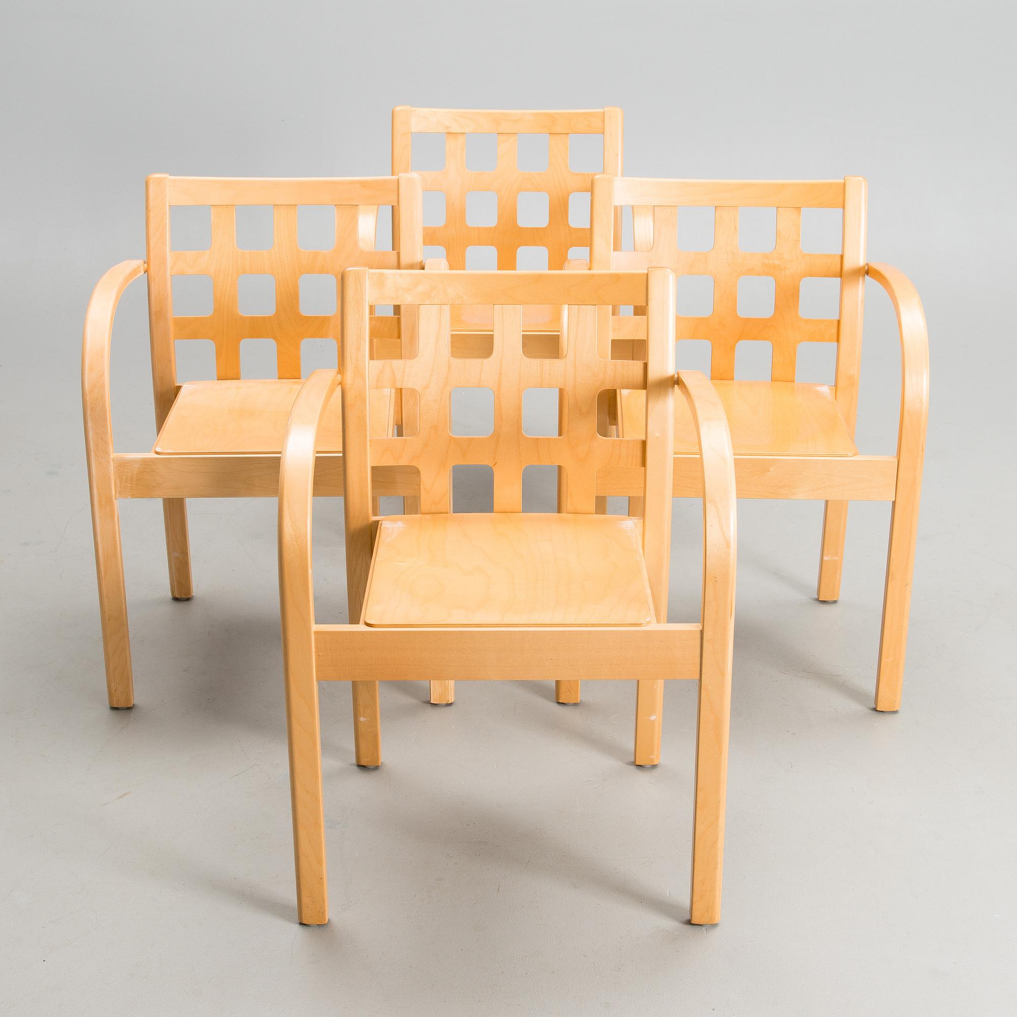 A set of 1990s chairs model Ruutu for Asko.