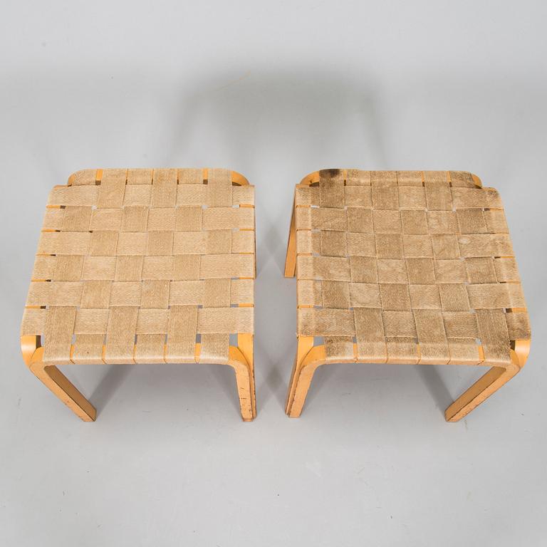 Alvar Aalto, a pair of 1970s 'Y61' stools for Artek.