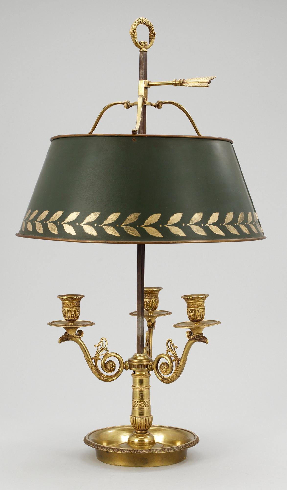 BORDSLAMPA, för tre ljus. Empirestil.