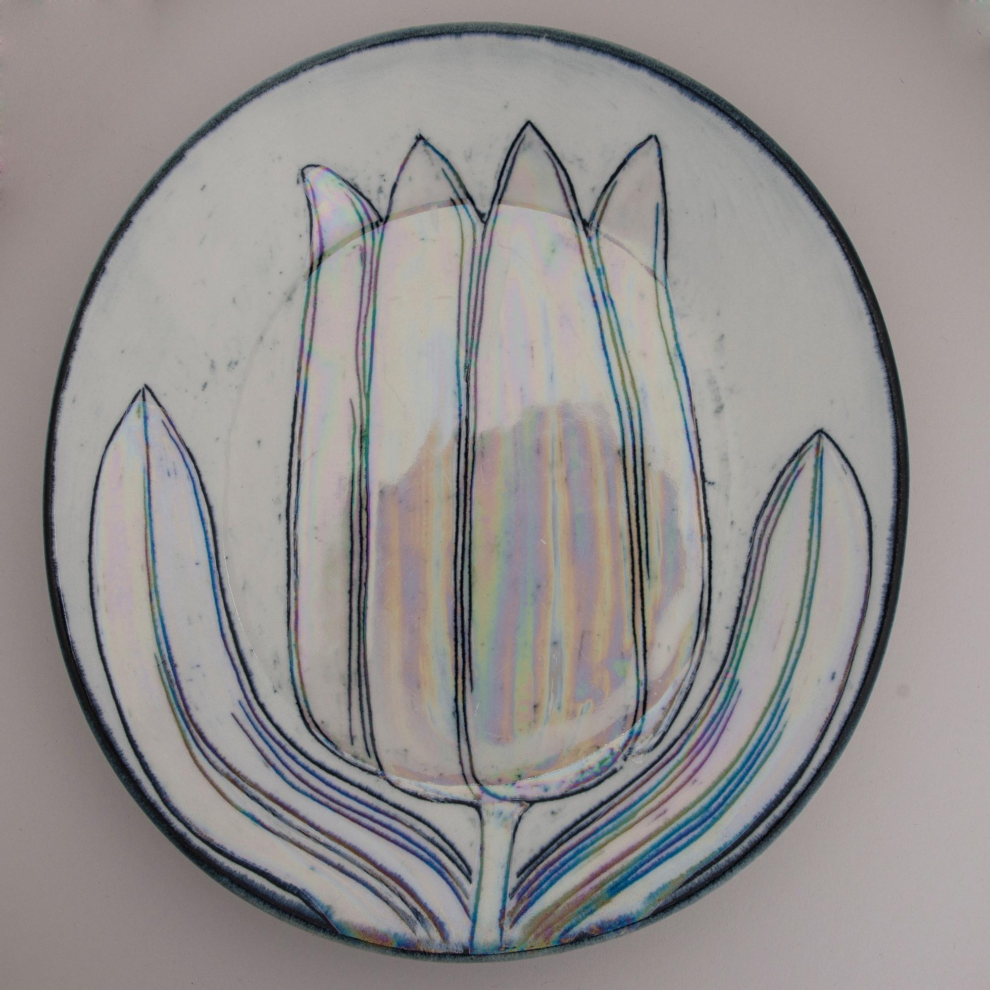 BIRGER KAIPIAINEN, KERAMIKFAT. Blomma. Sign. Kaipiainen, Arabia.