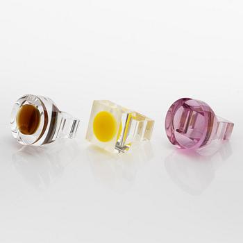 Siv Lagerström, three rings, acrylic plastic, 1970s.