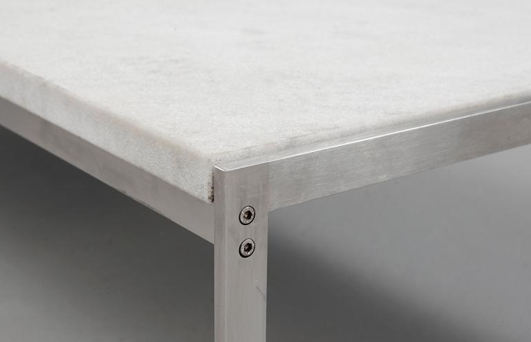 A Poul Kjaerholm 'PK-63A' marble top sofa table, Kjaerholm Production, Denmark.