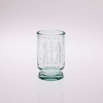 VAS, glas, "Vapenbror" Riihimäki Glasbruk 1940-tal.