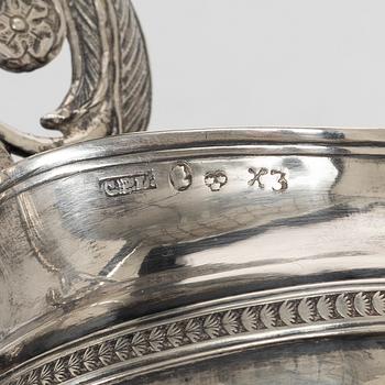 A Swedish early 19th century silver creamer, mark of Carl Petter Lampa, Stockholm 1828.