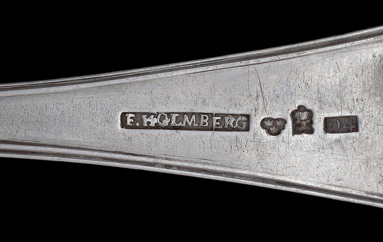 PARTI BESTICK, ca 20 delar, silver, bl a G Folcker Stockholm 1829. Tot vikt ca 530 g.