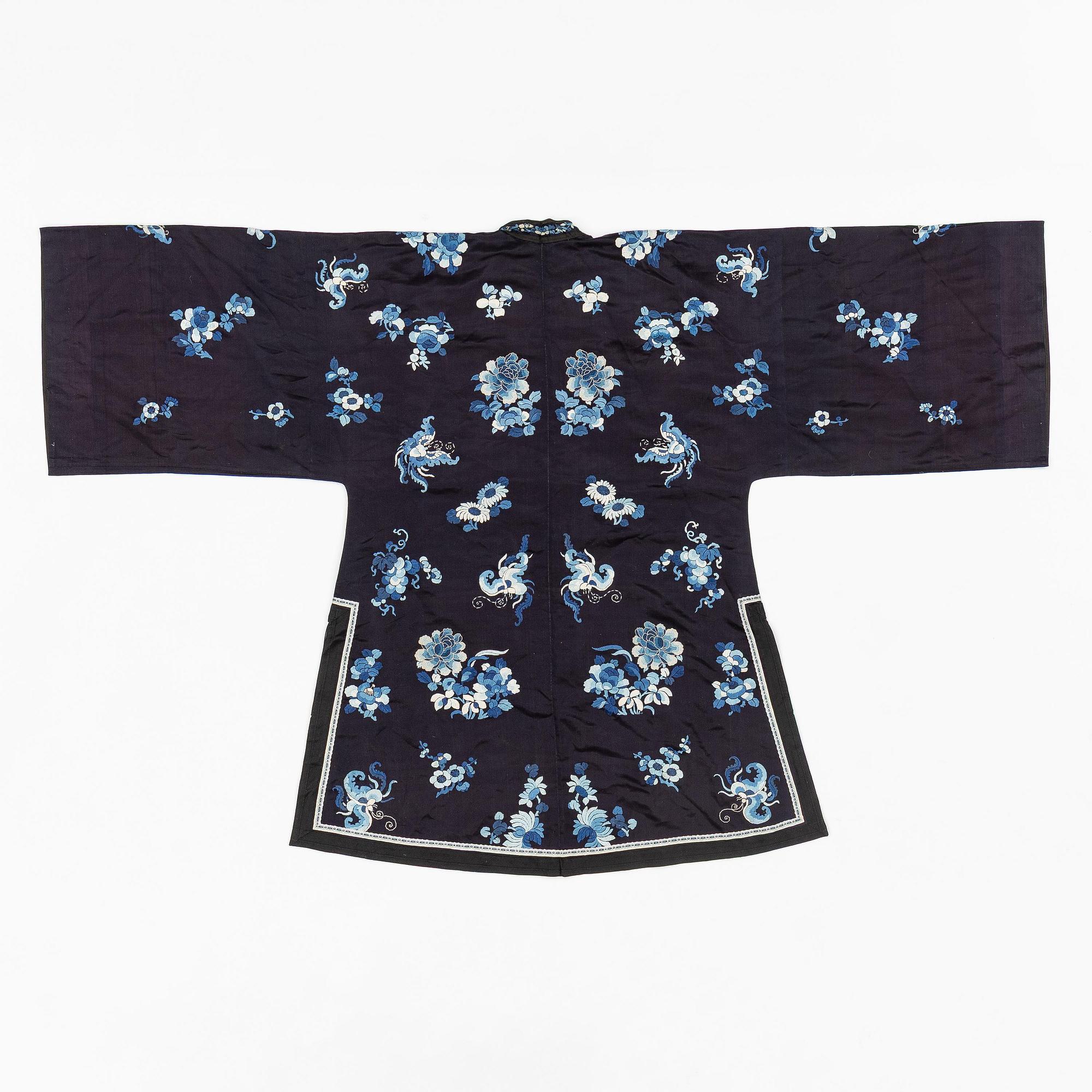 A Chinese embroidered silk robe, 1920's.