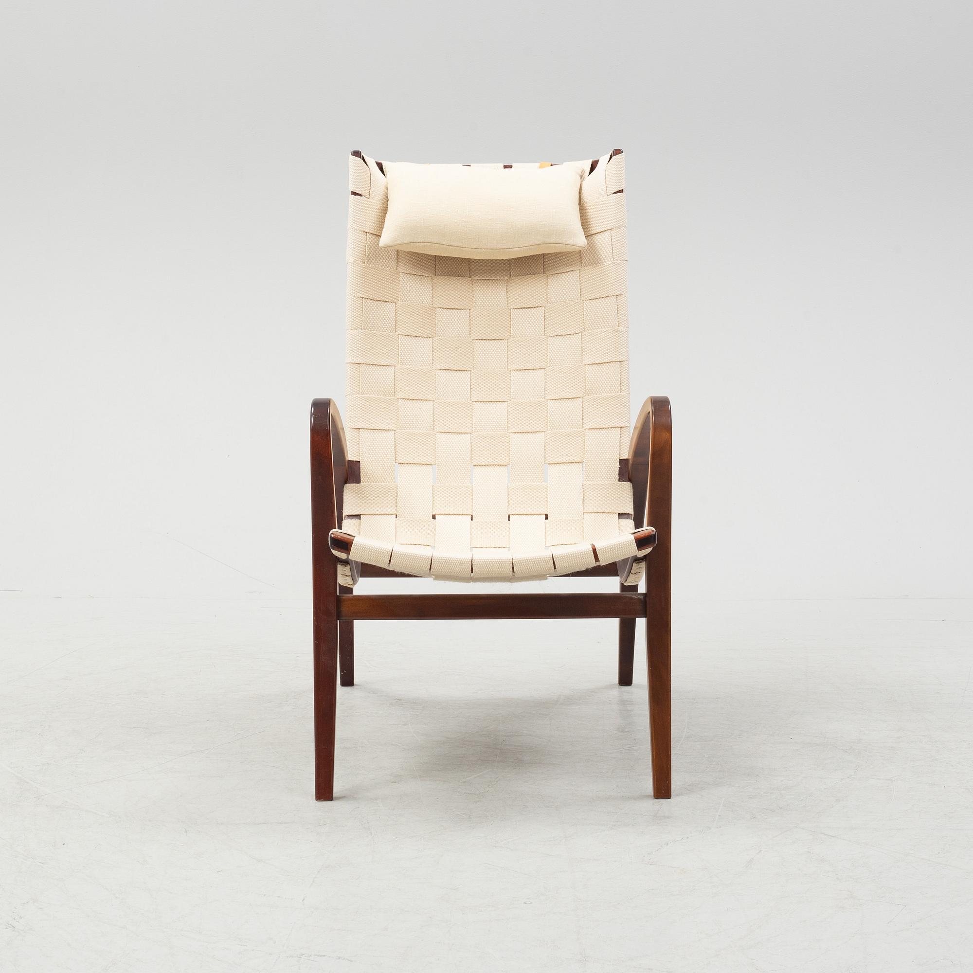 Bruno Mathsson, fåtölj, "Gräshoppan", Mathsson International, Värnamo, 1992.