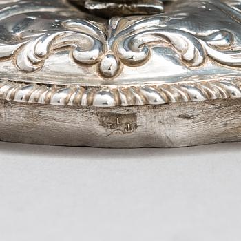 A set of George III sterling silver tea caddies, maker's marks of Thomas Bumfriss & Orlando Jackson London 1766.