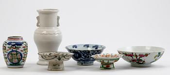 PARTI ORIENTALISK KERAMIK, 6 delar, 1800/1900-tal.