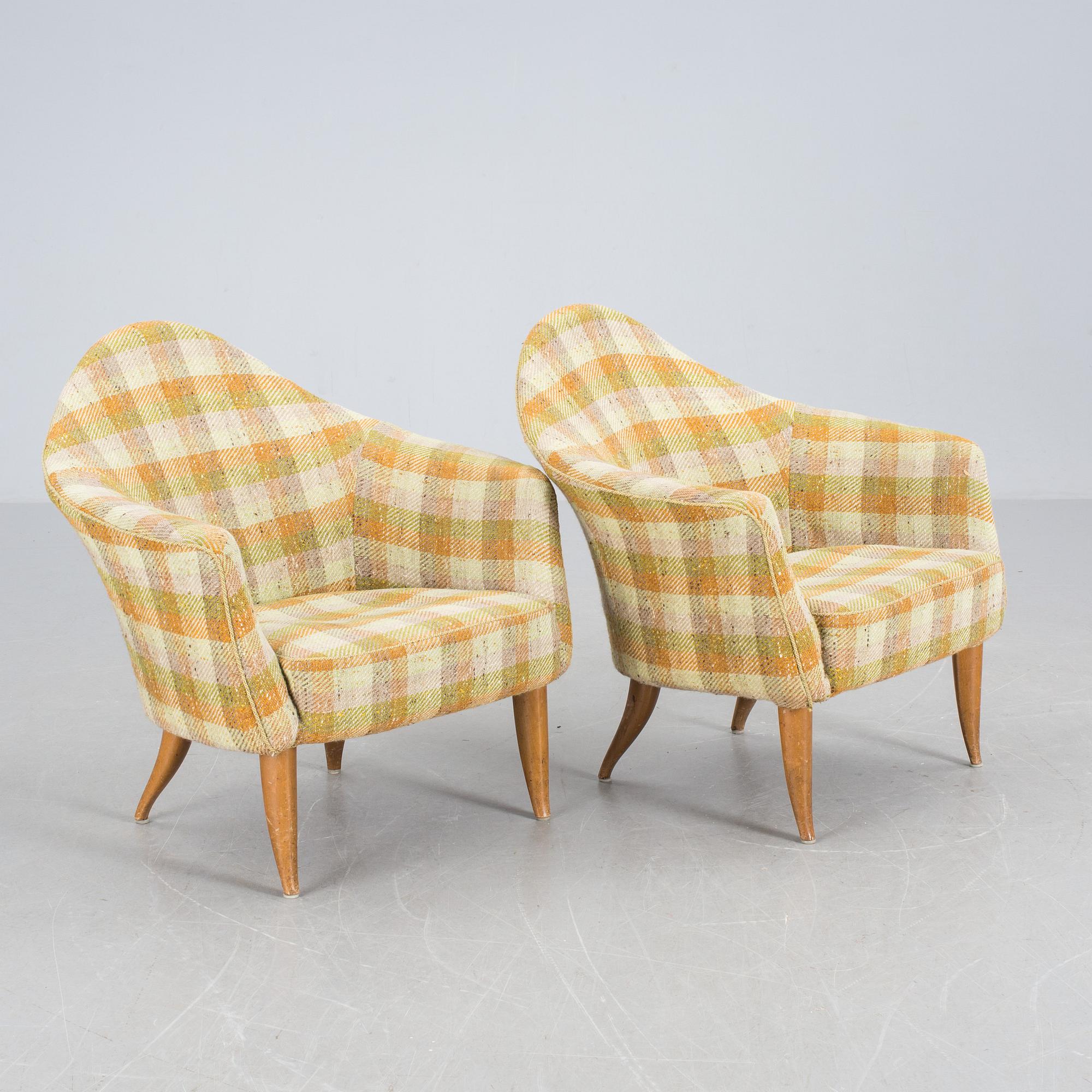 FÅTÖLJER, ett par, "Lilla Adam", Kerstin Hörlin-Holmqvist, NK:s Triva-serie, 1900-talets andra hälft.