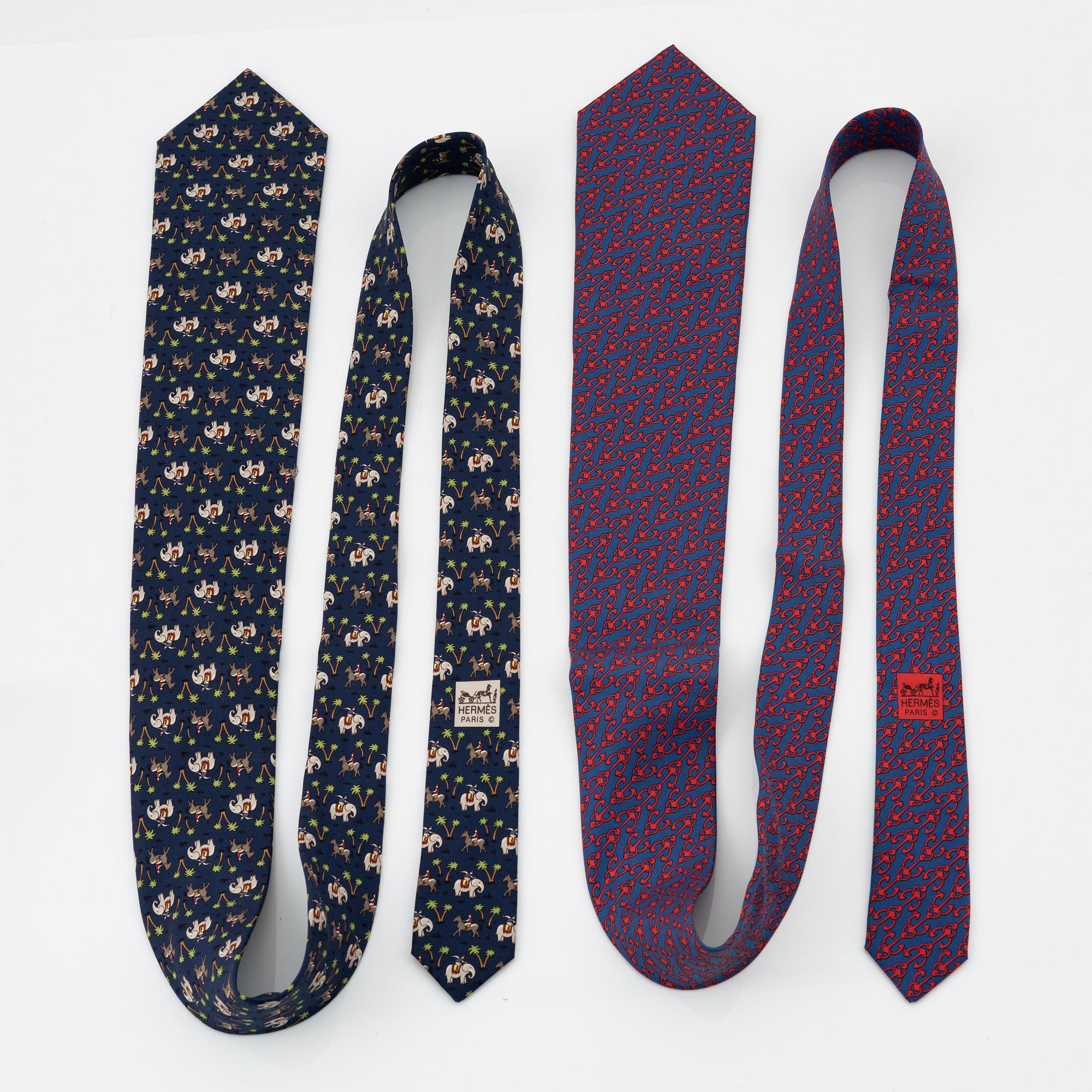 Hermès, slipsar, 2 st.
