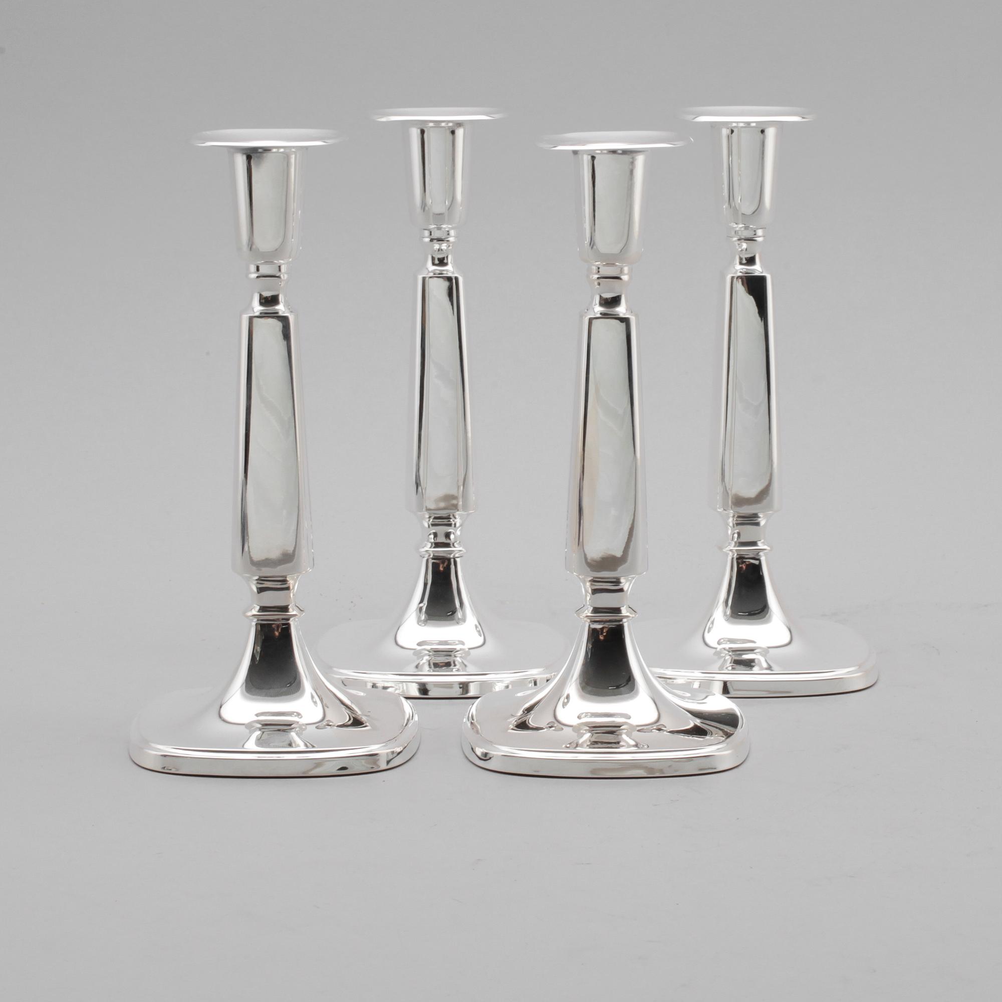 LJUSSTAKAR, 4 st, silver, Thore Eldh, K&EC, Göteborg 1966 och 1968.