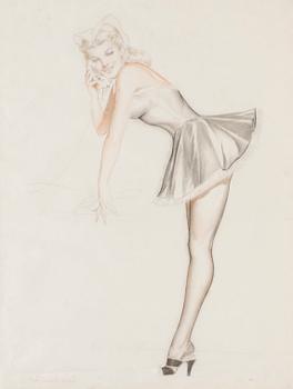 278. Alberto Vargas, "Blonde on Phone, Pink Ribbon".