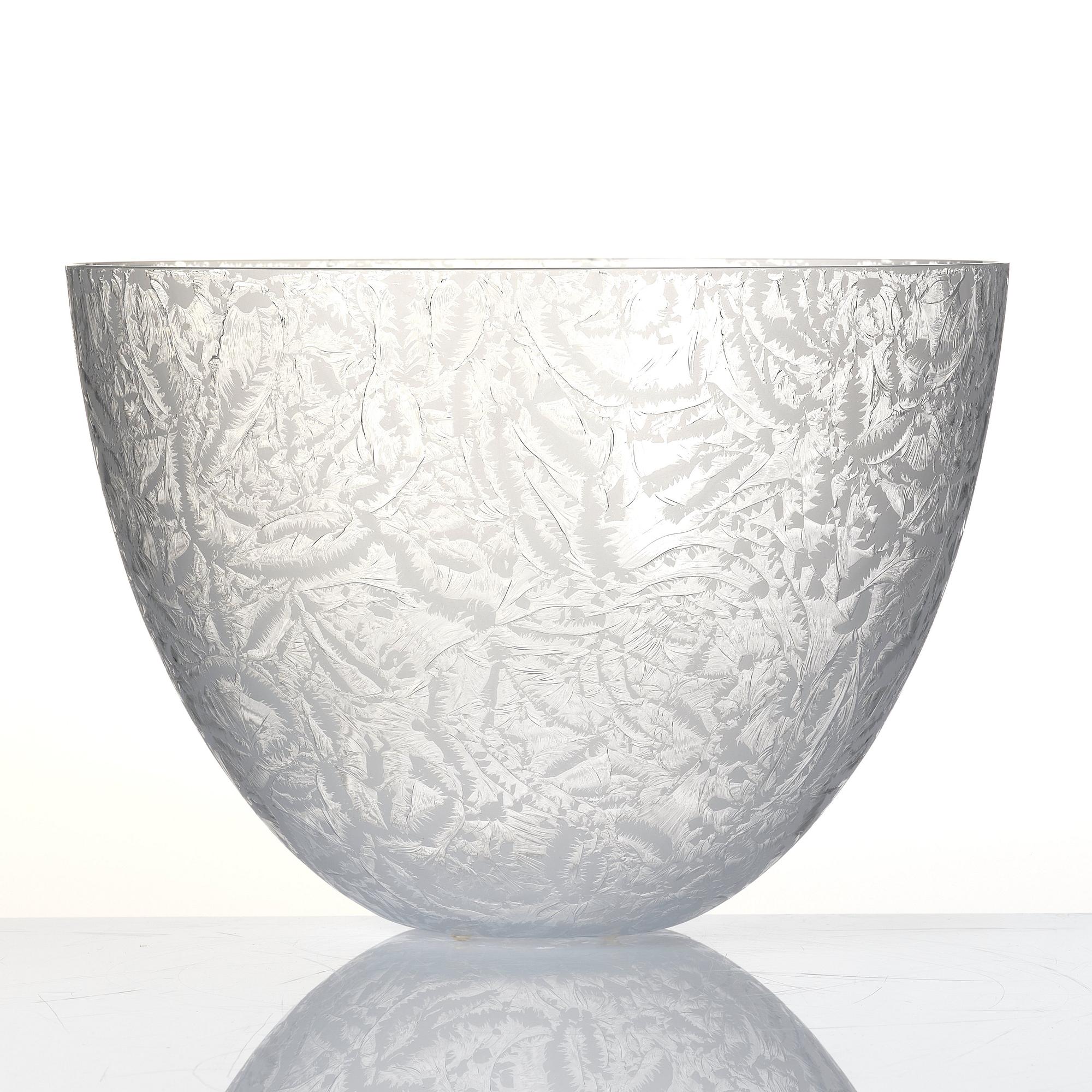 Ingegerd Råman, a 'Frost' glass bowl, Orrefors, Sweden 2003, ed. 35/60.