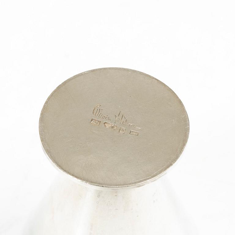 Wiwen Nilsson, Three small silver cups, mark of Wiwen Nilsson, Lund, Sweden 1937-39.