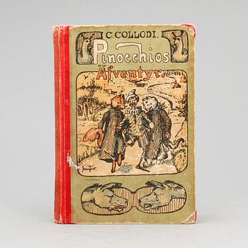 BOK. "Pinocchios Äventyr", Carlo Collodi, utgiven 1904.