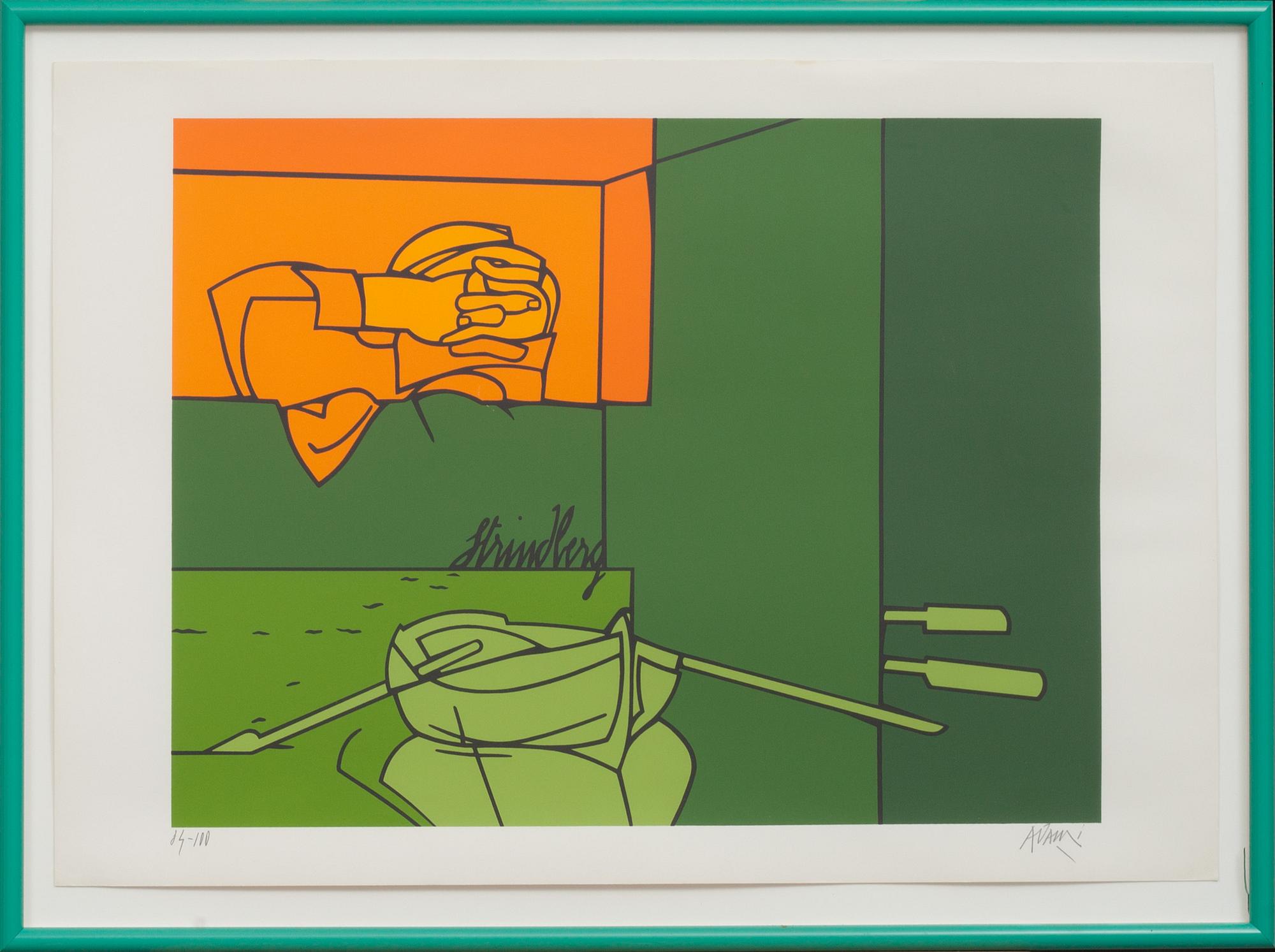 VALERIO ADAMI, färgserigrafi, signerad och numrerad 84/100.