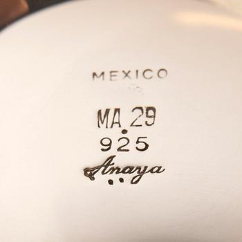 Creamer and sugar bowl with lid, sterling silver, Mexico.