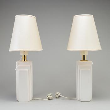 a pair of 1980's ceramic table lights by Boréns.