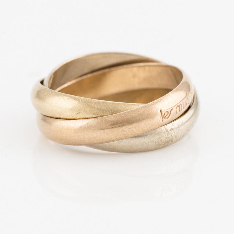 Cartier, ring, "Trinity", 18K gold in three colours.