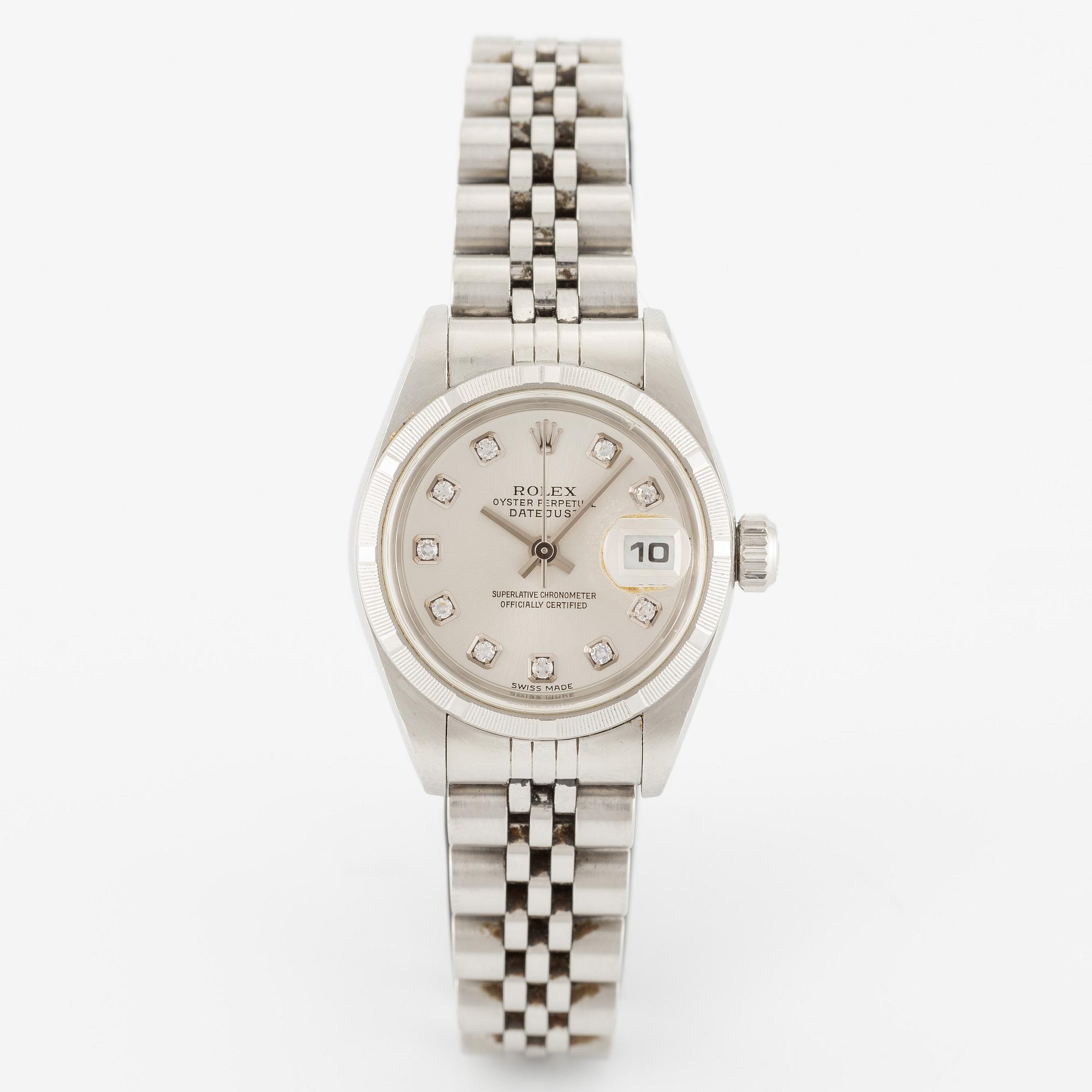 Rolex, Oyster Perpetual, Datejust, "Diamond Dial", wristwatch, 26 mm.