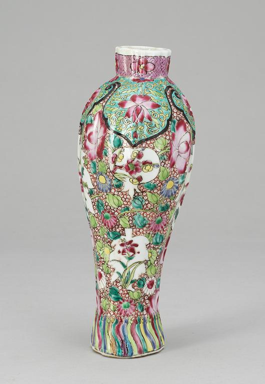 A famille rose vase presumably Samson late 19th Century.