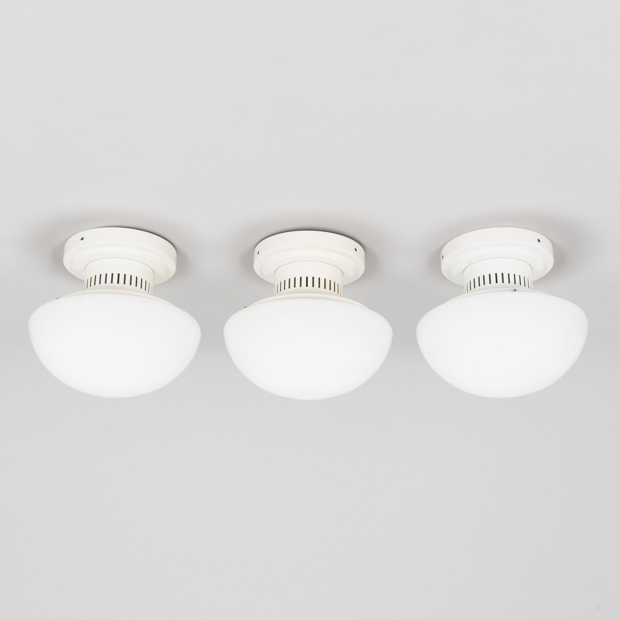Klaus Michalik, three 1960s 'Bau' wall/ceiling lights, model 971-504/H, Stockmann Orno.
