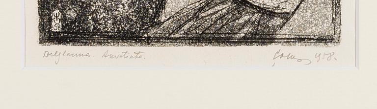 EVALD OKAS, akvatinta, signerad och daterad -58.