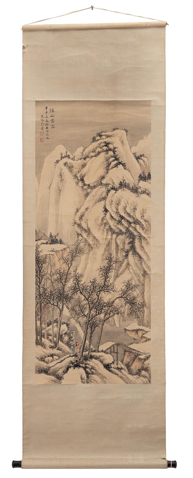 Unidentified artist, two scroll paintings, China, circa 1900/early 20th century.