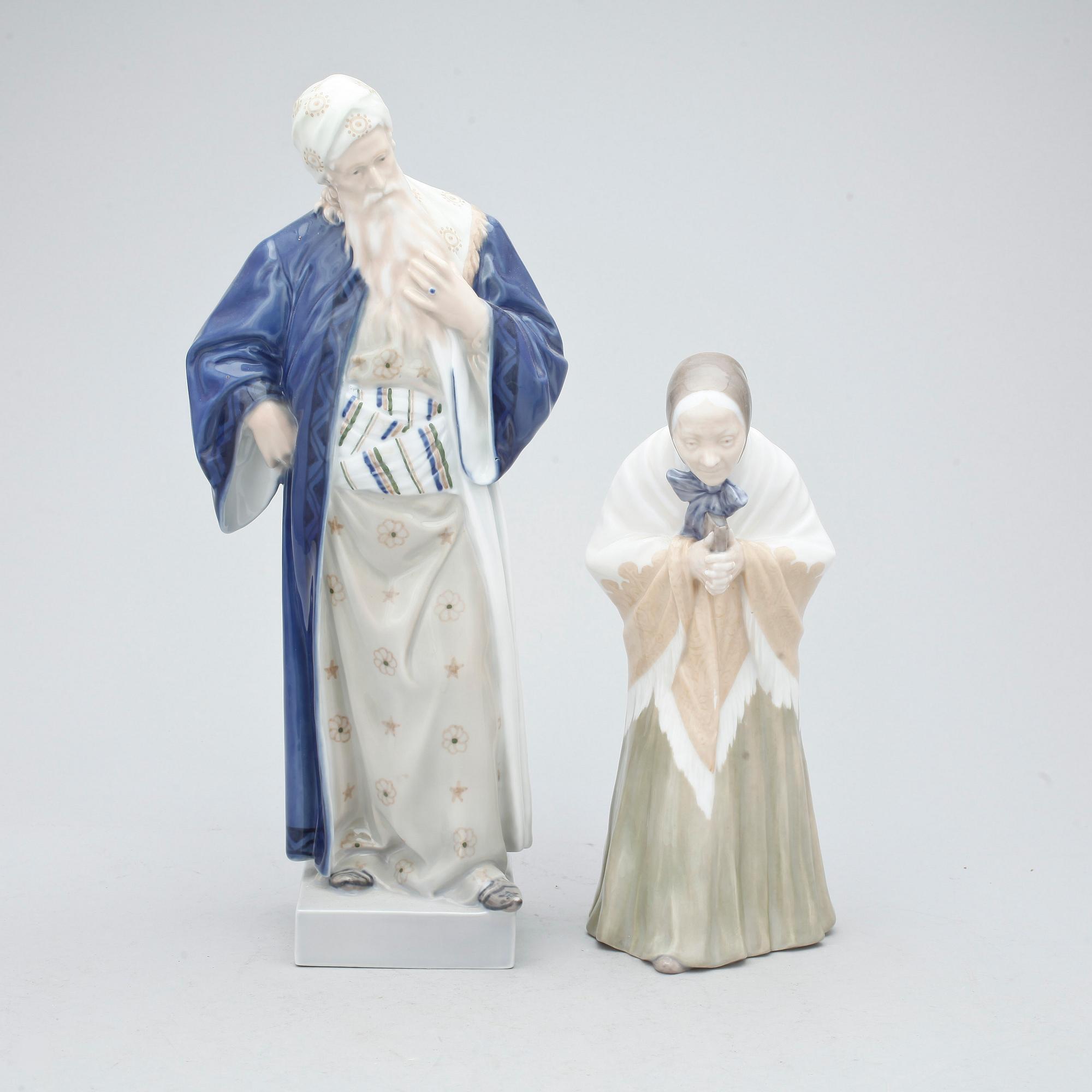 FIGURINER, 2 st, porslin, Royal Copenhagen, Danmark.