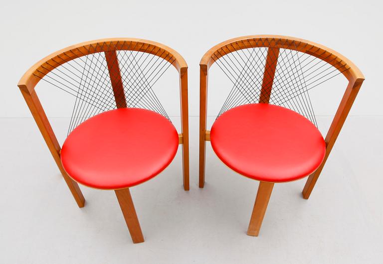 STOLAR, 1 par, "String chair", Niels Jörgen Haugensen, Tranekär, Danmark, 1900-talets slut.