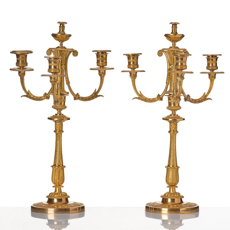 A pair of Empire candelabra.