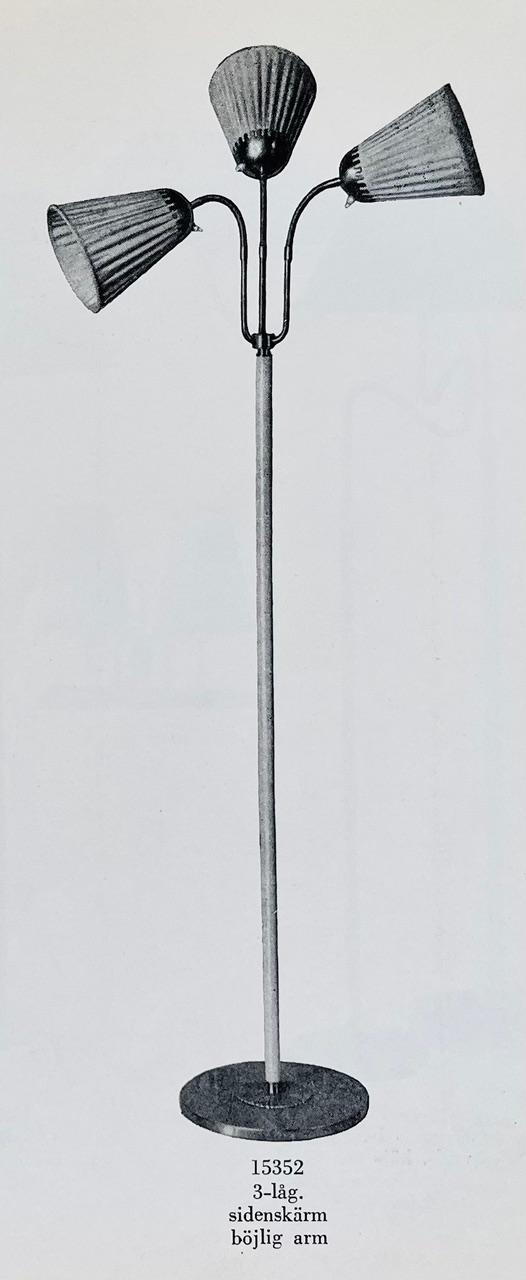 Harald Notini, a floor lamp model "15352", Arvid Böhlmarks Lampfabrik, Stockholm, 1940s.