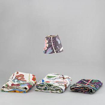 SVENSKT TENN, two valances, three pieces of gores and one lamp-shade.
