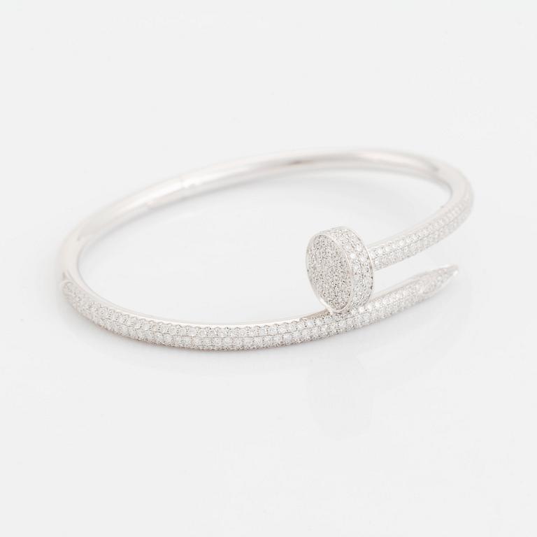 Cartier armband "Juste en Clou" 18K vitguld med runda briljantslipade diamanter.