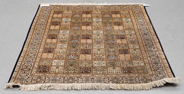 Rug, silk Qum, ca 187 x 124 cm.