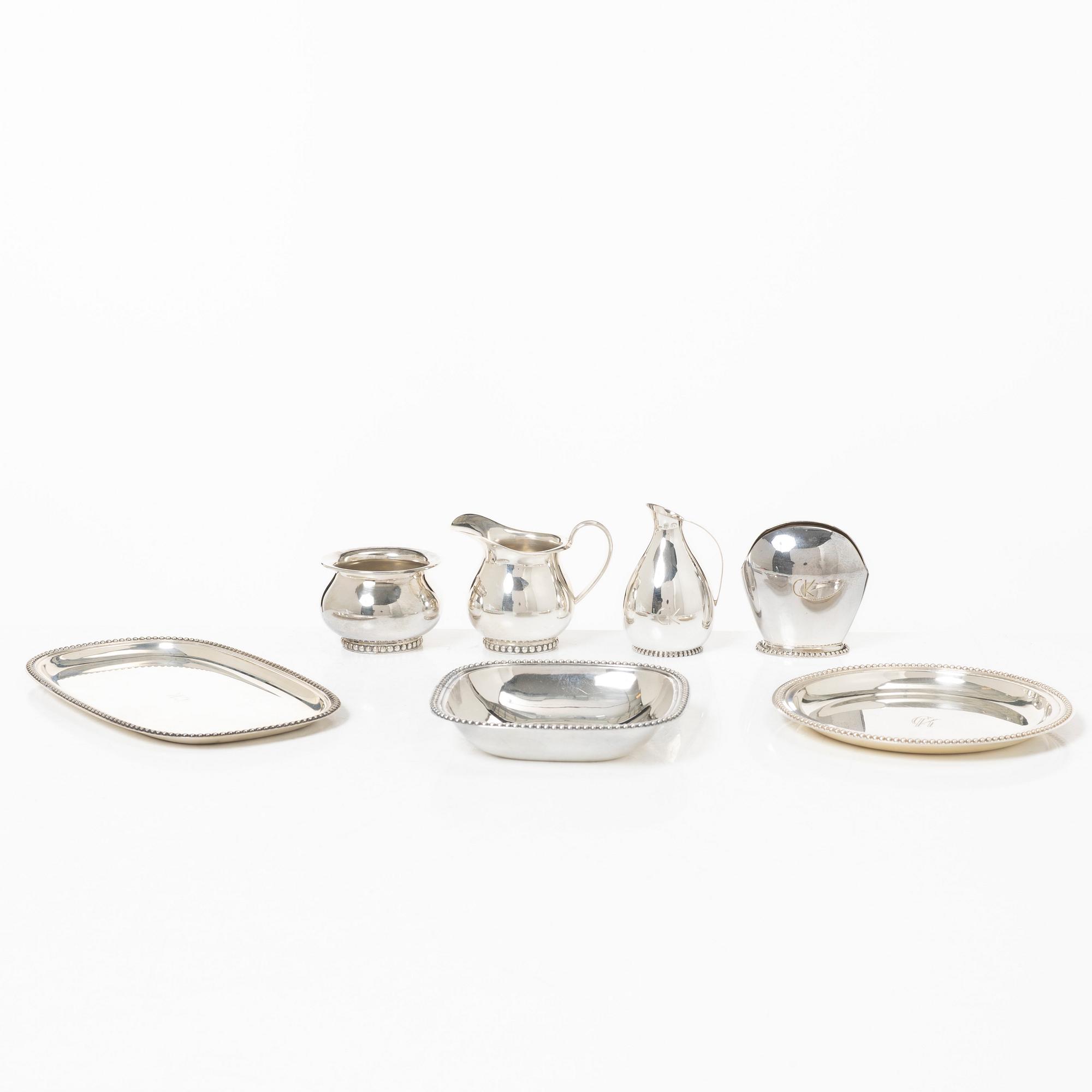 Silver, 7 pieces, Germany, 20th century.