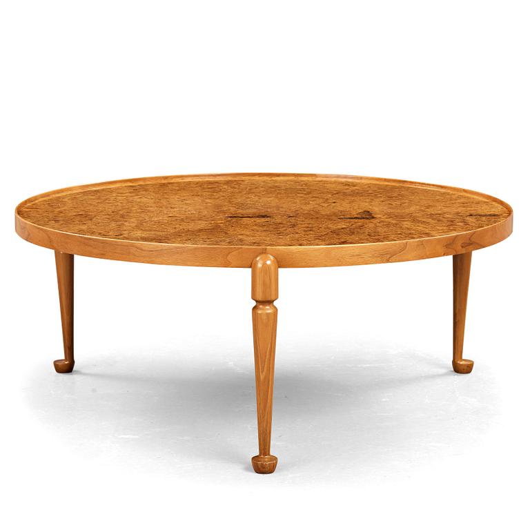 Josef Frank, a walnut and burrwood sofa table, Svenskt Tenn, model 2139, post 1985.