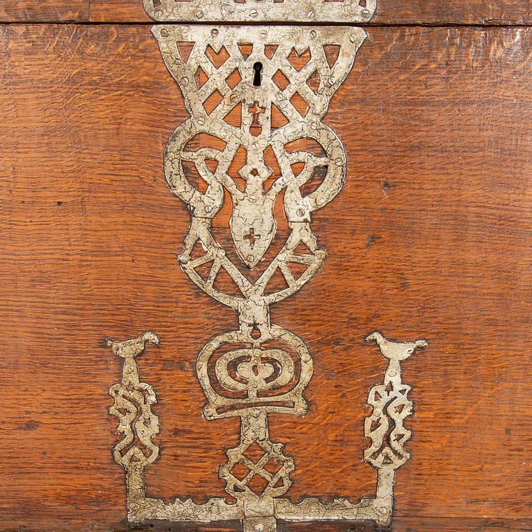 An early 1800s Swedish oak chest.