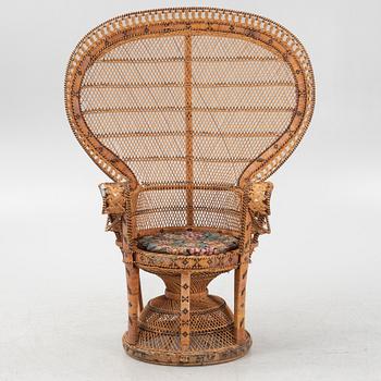 A peacock rattan chair, 20th Century.
